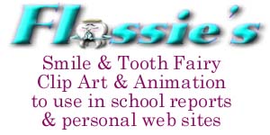 Flossies - smile, Tooth Fairy and dental clip art and grapics to use in school reports and personal web sites